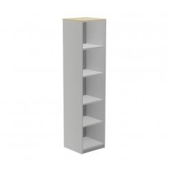 Rocada armario estantería alto sin puertas 195x45x45 estructura gris/tapa haya