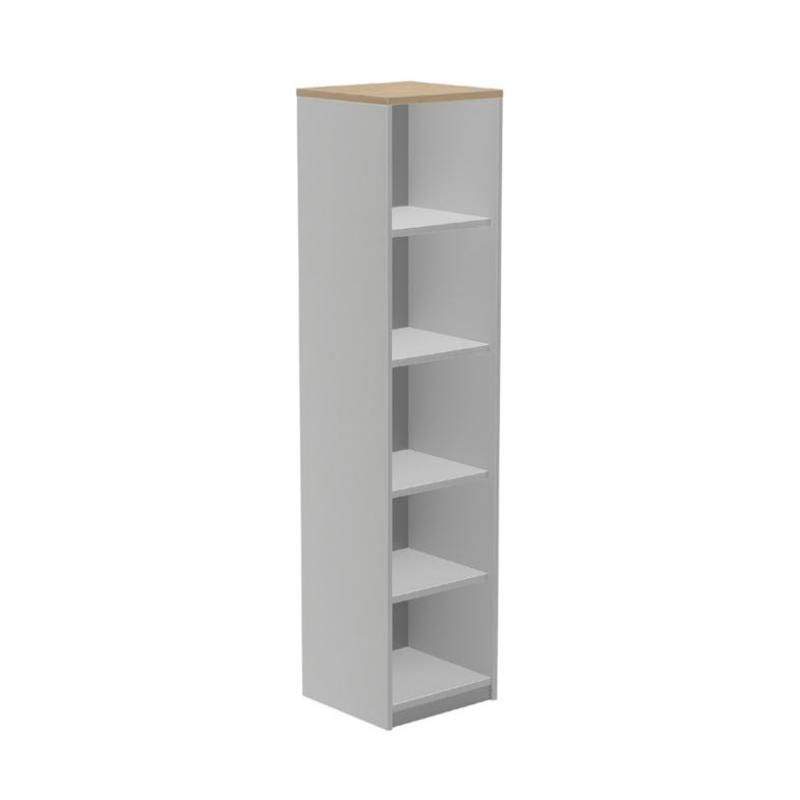 Rocada armario estantería alto sin puertas 195x45x45 estructura gris/tapa haya