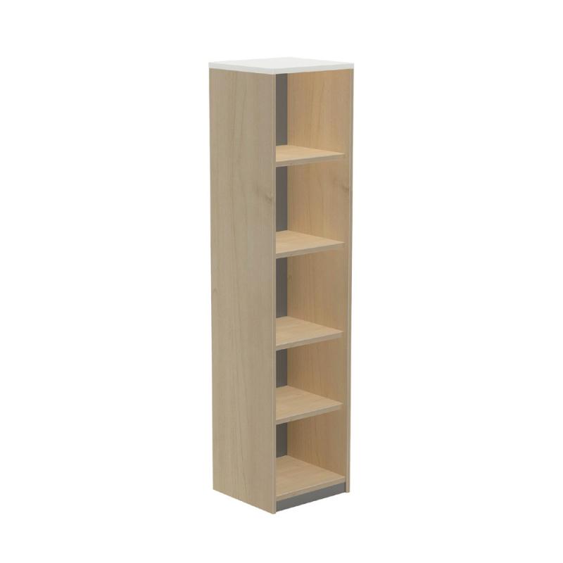 rocada-armario-estanteria-alto-sin-puertas-195x45x45-estructura-roble-tapa-blanco