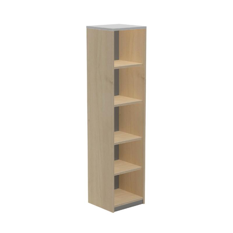 rocada-armario-estanteria-alto-sin-puertas-195x45x45-estructura-roble-tapa-gris