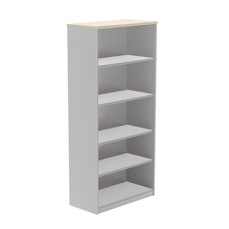 rocada-armario-estanteria-alto-sin-puertas-195x90x45-estructura-gris-tapa-haya
