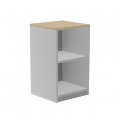 Rocada armario estantería bajo sin puertas 78x45x45 estructura gris/tapa haya