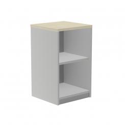 Rocada armario estantería bajo sin puertas 78x45x45 estructura gris/tapa haya