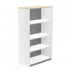 Rocada armario estantería medio sin puertas 156x90x45 estructura blanca/tapa roble