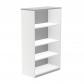 Rocada armario estantería medio sin puertas 156x90x45 estructura gris/tapa blanco