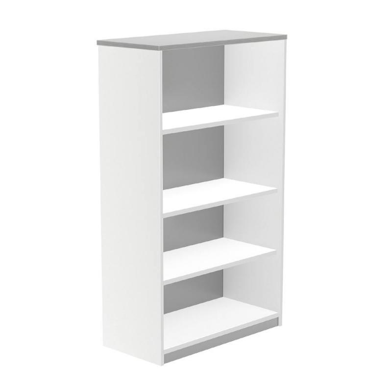 Rocada armario estantería medio sin puertas 156x90x45 estructura gris/tapa blanco