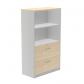 Rocada armario estantería medio sin puertas 156x90x45 estructura gris/tapa haya