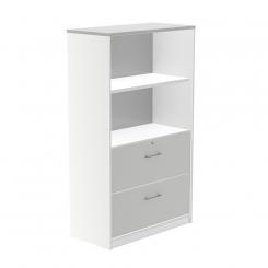 Rocada armario medio carpetero 156x90x45 estructura blanca/frontales gris
