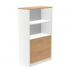 Rocada armario medio carpetero 156x90x45 estructura blanca/frontales roble