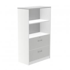 Rocada armario medio carpetero 156x90x45 estructura gris/frontales blanco