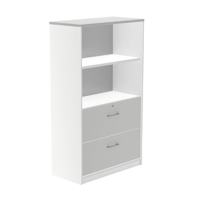 Rocada armario medio carpetero 156x90x45 estructura gris/frontales blanco