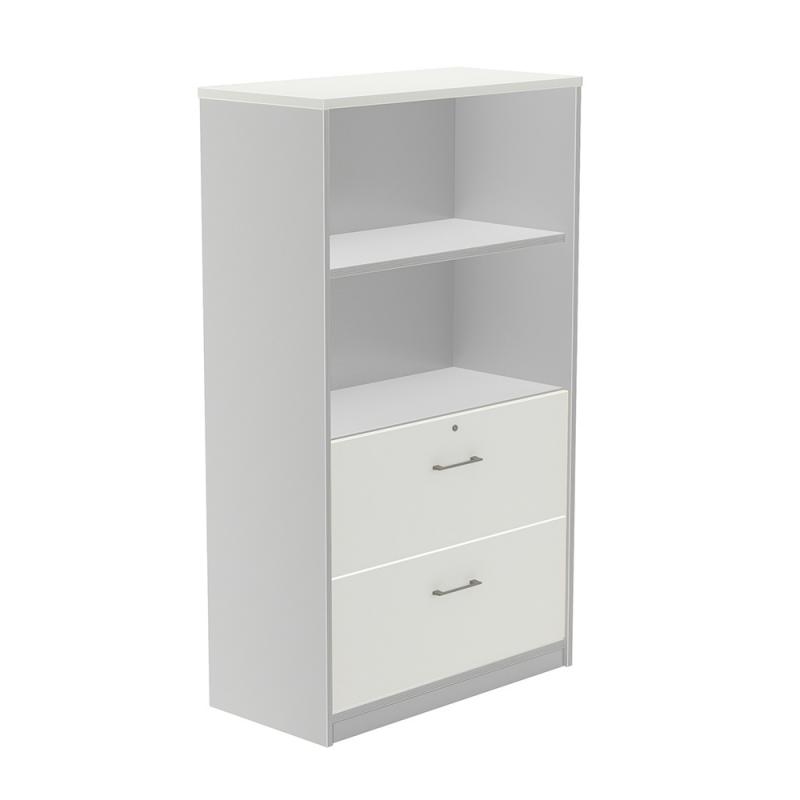rocada-armario-medio-carpetero-156x90x45-estructura-gris-frontales-blanco