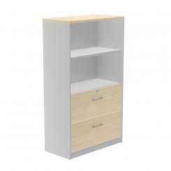 Rocada armario medio carpetero 156x90x45 estructura gris/frontales haya