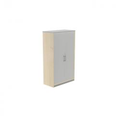 Rocada armario medio con puertas 156x90x45 estructura gris/puertas roble