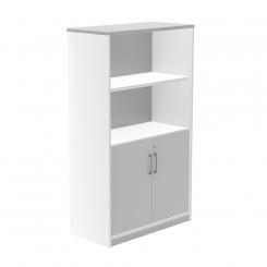 Rocada armario medio con puertas bajas 156x90x45 estructura blanca/puertas gris