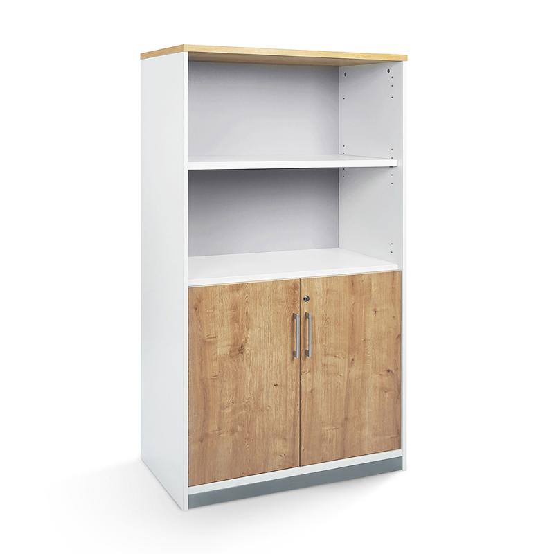 rocada-armario-medio-con-puertas-bajas-156x90x45-estructura-blanca-puertas-roble