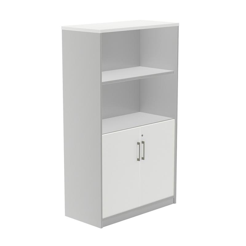 rocada-armario-medio-con-puertas-bajas-156x90x45-estructura-gris-puertas-blanco