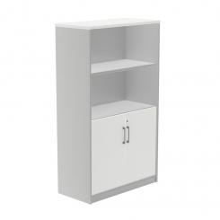 Rocada armario medio con puertas bajas 156x90x45 estructura gris/puertas blanco