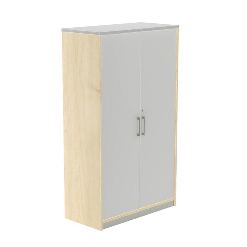 Rocada armario medio con puertas bajas 156x90x45 estructura gris/puertas haya