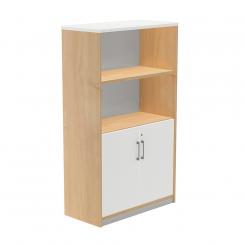 Rocada armario medio con puertas bajas 156x90x45 estructura roble/puertas blanco