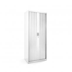 Rocada armario metálico con puertas de persiana color blanco RAL 9003 incluye 4 baldas medida 80x198x45cm. DISPONIBLE EN DISTINTOS ACABADOS. CONSÚLTANOS TODAS LAS OPCIONES DISPONIBLES.