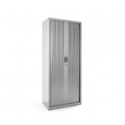 Rocada armario metálico con puertas de persiana color gris RAL 9006 incluye 4 baldas medida 80x198x45cm