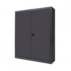 Rocada armario metálico puertas batientes color negro RAL 9005 incluye 2 baldas. medida 102x105x45cm