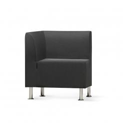 ROCADA Be Soft Modulo Sillon Corner 66X66X77Cm. Sofá Esquinero Con Respaldo. Tapizado En Color Negro/Gris. Espuma De Alta Densidad.  Color Negro/Gris
