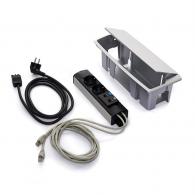 ROCADA Caja Conexión 2 Shucko + 1 2Rj45 + 2M Wiring/Kabel