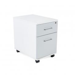 Rocada cajonera buck móvil 1 cajón + carpetero. color: estructura blanca / frontal gris