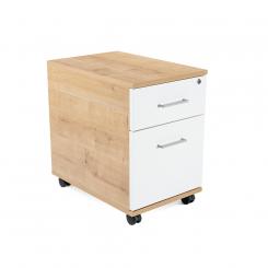 Rocada cajonera buck móvil 1 cajón + carpetero. color: estructura roble / frontal blanco