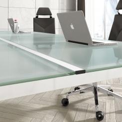 ROCADA Embellecedor 160 Cm Mesa Tablero Cristal 2201 Blanco