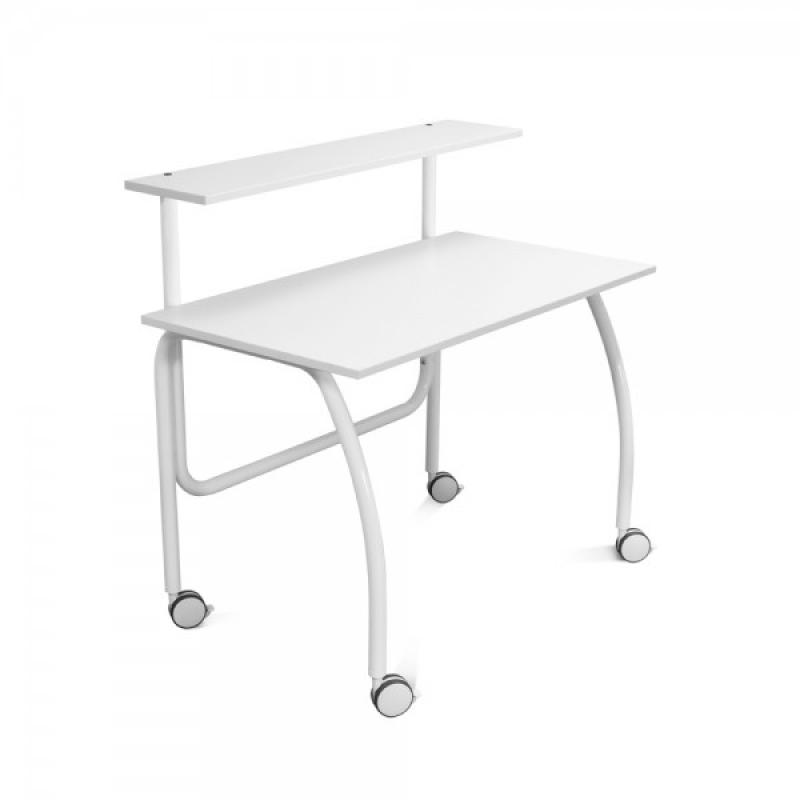 ROCADA Home Office Puesto De Trabajo Móvil 2 Niveles Blanco 110X60Cm