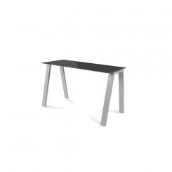 ROCADA Kit Mesa Blanca 120X60 Aluminio / Cristal Negro