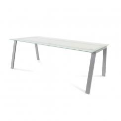 ROCADA Kit Mesa Blanca 200X100 Aluminio/ Cristal