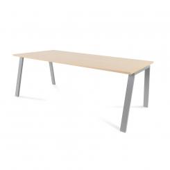 ROCADA Kit Mesa Blanca 200X100 Aluminio/ Haya
