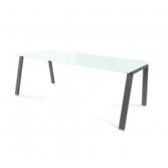 ROCADA Kit Mesa Blanca 200X100 Antracita/ Cristal Blanco