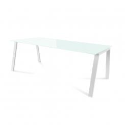 ROCADA Kit Mesa Blanca 200X100 Blanco/ Cristal Blanco