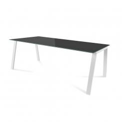 ROCADA Kit Mesa Blanca 200X100 Blanco/ Cristal Negro