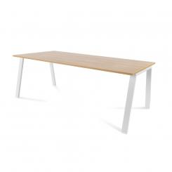 ROCADA Kit Mesa Blanca 200X100 Blanco/ Roble