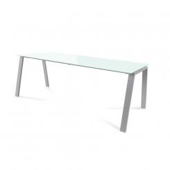 ROCADA Kit Mesa Blanca 200X80 Aluminio/ Cristal Blanco