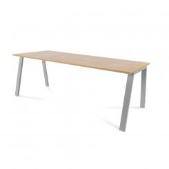 ROCADA Kit Mesa Blanca 200X80 Aluminio / Roble