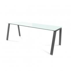 ROCADA Kit Mesa Blanca 200X80 Antracita/ Cristal Blanco