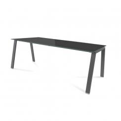 ROCADA Kit Mesa Blanca 200X80 Antracita/ Cristal Negro