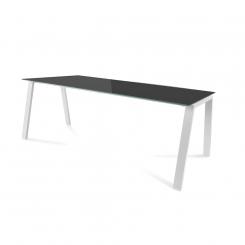 ROCADA Kit Mesa Blanca 200X80 Blanco/ Cristal Negro