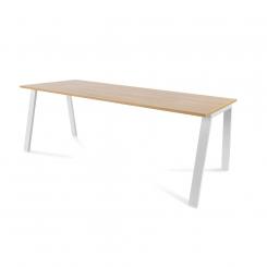 ROCADA Kit Mesa Blanca 200X80 Blanco/ Roble