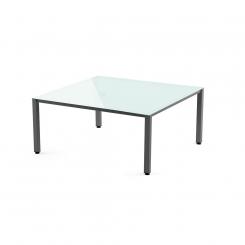 ROCADA Kit Mesa Executive 120X120 Cromado/ Cristal Blanco
