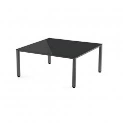 ROCADA Kit Mesa Executive 120X120 Cromado/ Cristal Negro