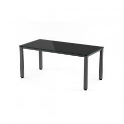 ROCADA Kit Mesa Executive 120X80 Cromado/ Cristal Negro