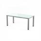 ROCADA Kit Mesa Executive 140X80 Cromado / Cristal Blanco